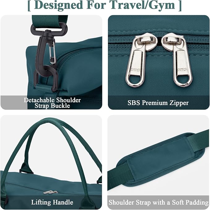 Travel Duffel Bag with Shoes Compartment,Weekender Bags for Women Travel | Overnight Carry-On Bag with Toiletry Bag, For Spirit Airlines 18x14x8 Personal Item Bag - Image 8