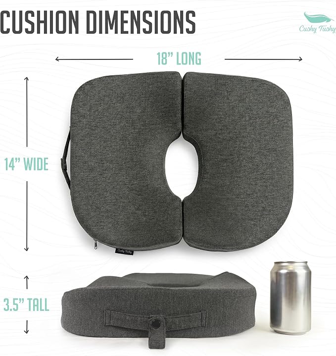 Cushy Tushy Tailbone Pain Relief Cushion - Premium Foldable Travel Tailbone Seat Cushion - for Relief of Lower Back, Sciatic, Butt and Tailbone Pain - Perfect for Home, Office & Driving - Image 3