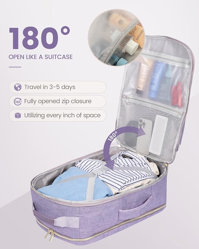 LOVEVOOK 40L Travel Backpack Flight Approved Carry on Backpack,3 Packing Cubes,Waterproof Personal Item Travel Bag,TSA Carry on Luggage Suitcase Travel Essentials,Gifts for Women & Men,fits 17" Laptop - Image 2
