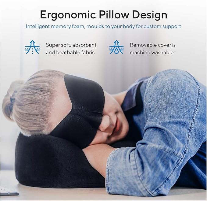 Proglobe Travel Blanket Luxury Travel Set - Ergonomic Airplane Neck Pillow 100% Pure Memory Foam and Super Soft Fleece Blanket - Premium 3D Sleep Mask & Earplugs - Ultimate 4-in-1 Traveling Kit Black - Image 4