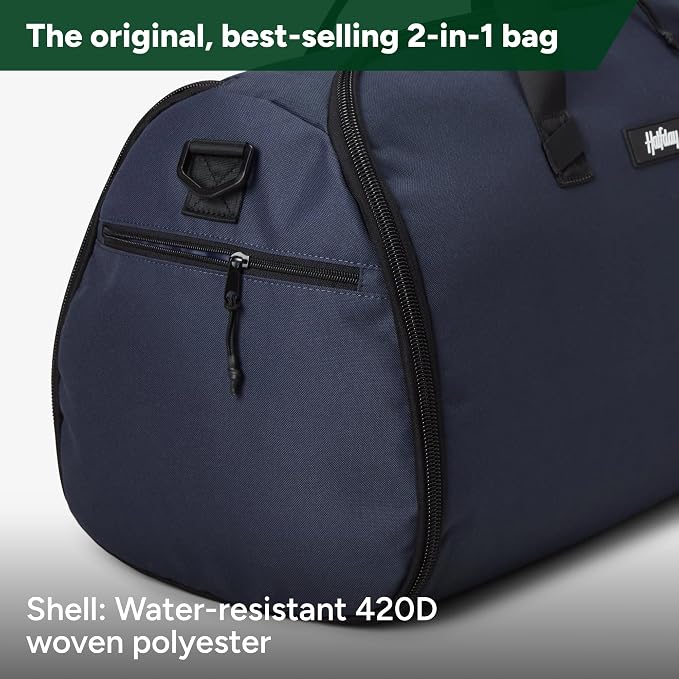 Halfday Convertible 2-in-1 Garment Duffel Weekender Bag 45L: Wrinkle-Free Travel (Hanging Suit Compartment, Shoe Pockets, Trolley Sleeve), Durable & Water-Resistant Carry-on, Marine - Image 5
