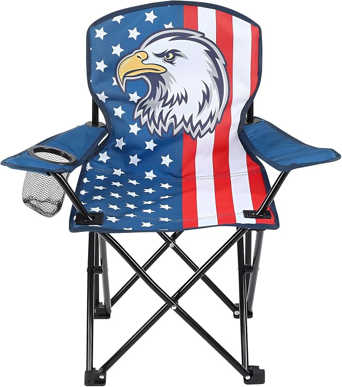 KABOER Kids Outdoor Folding Camping Chair with Cup Holder Carrying Bag | Portable Camping Chair for Beach Picnic Camping Travel Lawn Ages 3-10 by KABOER