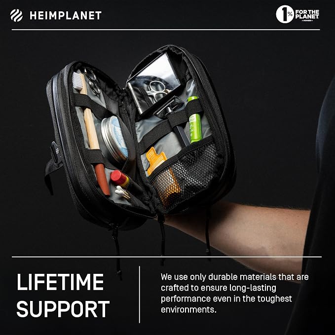 HEIMPLANET Original | HPT Carry Essentials - DOPP KIT | Hanging or standing travel toiletry bag | PVC-Free wash bag made from waterproof Dyecoshell |Supports 1% for The Planet (Regular) - Image 7