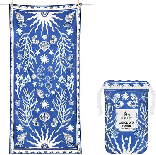 Dock & Bay Beach Towel - Quick Dry, Sand Free - Compact, Lightweight - 100% Recycled - Includes Bag - Ocean Treasure - Extra Large (200x90cm, 78x35) by DockBay