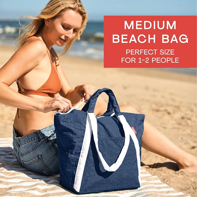 Bodysurf Beach Bag Waterproof Sandproof, Foldable Packable Travel Zip Tote - Image 4