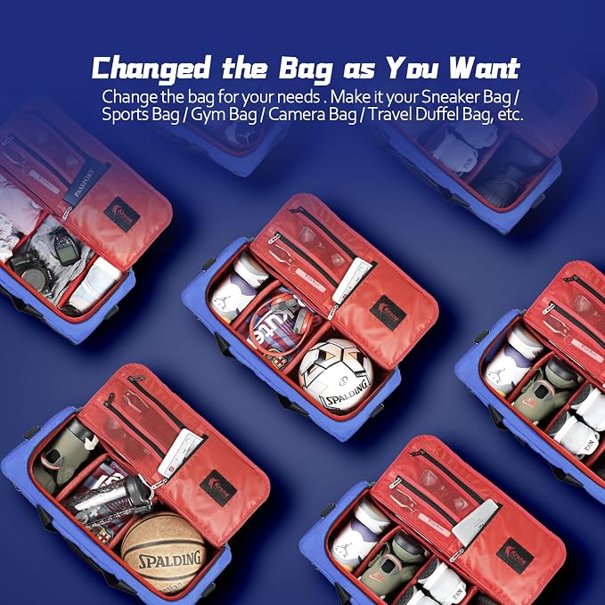 Sneaker Bag for Travel/Sneakerhead gift/Outdoor Sports Bag/Gym Bag /, A Multi-functional Travel Duffel Bag with 3 Adjustable Dividers, & Shoulder Strap,Made of Nylon, by Krone Kalpasmos-classic - Image 4