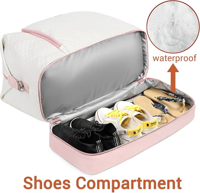 Travel Weekender Bag for Women, 21" Overnight Bag with Shoe Compartment 50L Large Travel Duffel Bag Carry On Tote for Weekend, Overnight, Business Trips, Water Resistant - Image 2