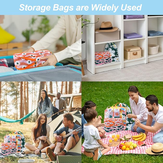 Colored Flower Compression Packing Cube Kit 7 Piece | Quick-Dry, Breathable Mesh, Carry-On Compatible Travel Essentials for Clothes, Shoes, Cosmetics & Toiletries, Multi - Image 8