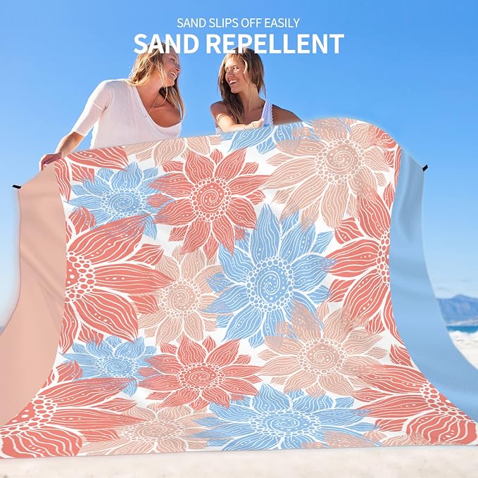 HIHOHO Beach Blanket Waterproof Sandproof Extra Large Beach Mat 79" X 83"/120"x108"for 1-8 Adults Quick Drying Durable Outdoor Picnic Mat for Beach Travel Camping Hiking - Image 6