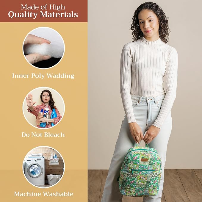Maison d' Hermine Backpack for Women Men Cotton Shoulder Multipurpose Rucksack with Small Pouch Lightweight Multi Pocket Bag for Travel Work Beach Perfect for Spring Summer (Victoria) - Image 3