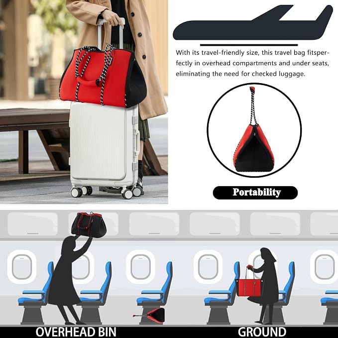 QOGiR Neoprene Multipurpose Beach Bag Tote with Inner Zipper Pocket … … … … - Image 6