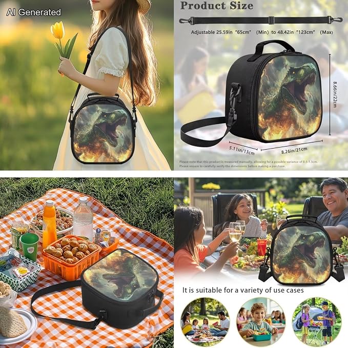 Dinosaur Backpack for Boys 6-12 Kids Backpack with Lunch Box Zipper Pencil Pouch Portable Student Backpacks for Teenagers Elementary Preschool Kindergarten Primary School - Image 4