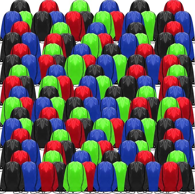 Shappy 160 Pcs Drawstring Backpack Bulk Sports Gym Cinch Bag Polyester String Bag for Men Women (4 Colors) by Shappy