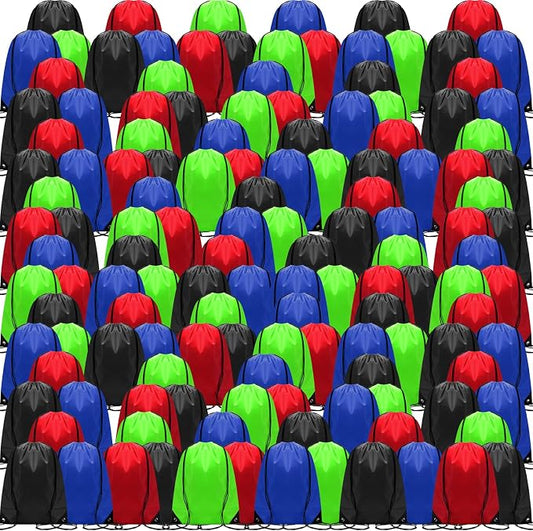 Shappy 160 Pcs Drawstring Backpack Bulk Sports Gym Cinch Bag Polyester String Bag for Men Women (4 Colors) by Shappy