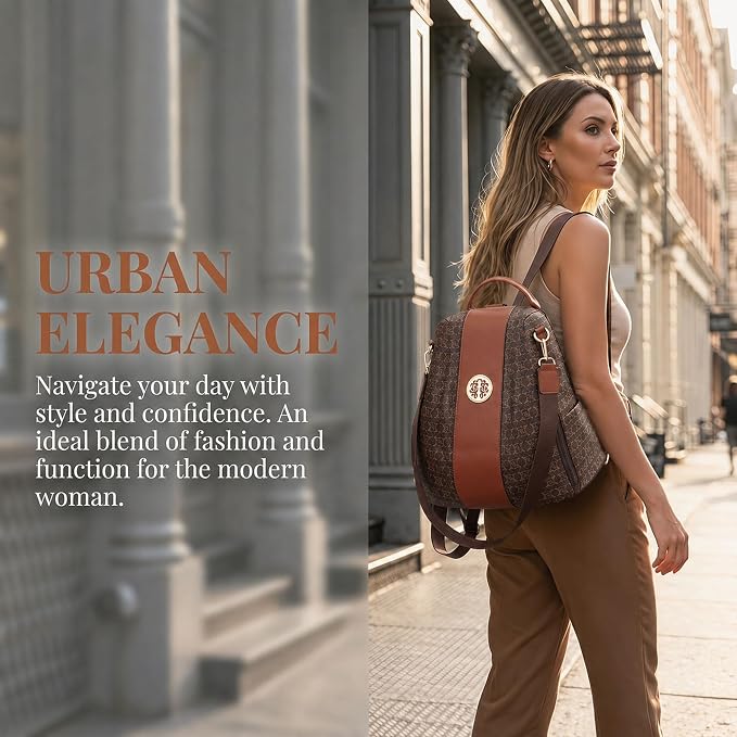 Women Fashion Backpack Purse Multi Pockets Anti-Theft Rucksack Travel Shoulder Bag Handbag - Image 2