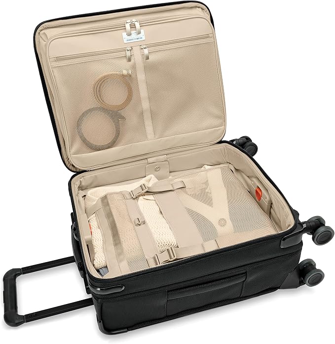 Briggs & Riley Global 21" Carry On Expandable Spinner - Luggage for International Travel, Suitcases with Wheels, Softside Rolling Bag for Men & Women, Self-Repairing Zipper- Baseline Collection, Black - Image 15