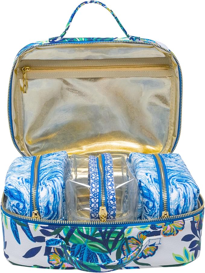 Lilly Pulitzer 4 Piece Travel Toiletry Bag Set, The Hottest Spot | Cute, Pouches and Case for Luggage, Zipper Pouches Set for Cosmetics, Small Pouch Bag for Supplies, Makeup or Toiletries by Unknown