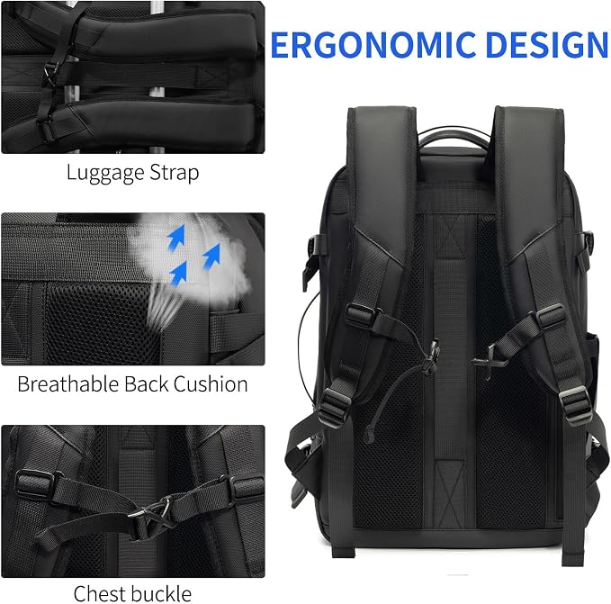 Vacuum laptop bag Compression Backpack Expandable, TSA-Approved Carry-On Water-Resistant Design for Travel with air pump (Built in pump, Large) - Image 8