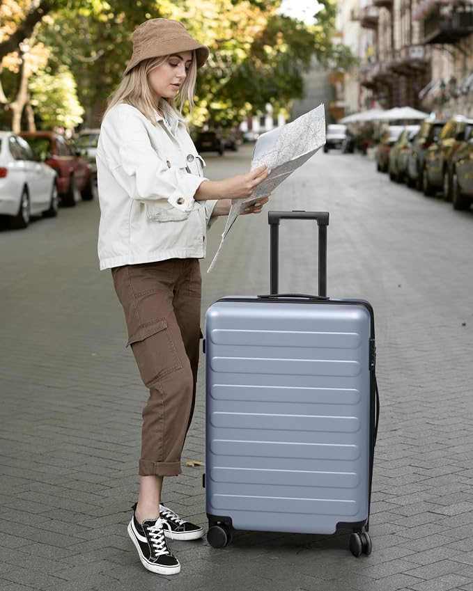 NINETYGO Medium Checked Luggage 24 Inch, Checking In Luggage with Smooth Spinner Wheels, Expandable, Hard Shell PC Suitcase, Lightweight Travel Luggage, TSA Approved (Shadow, Rhine Max) - Image 2