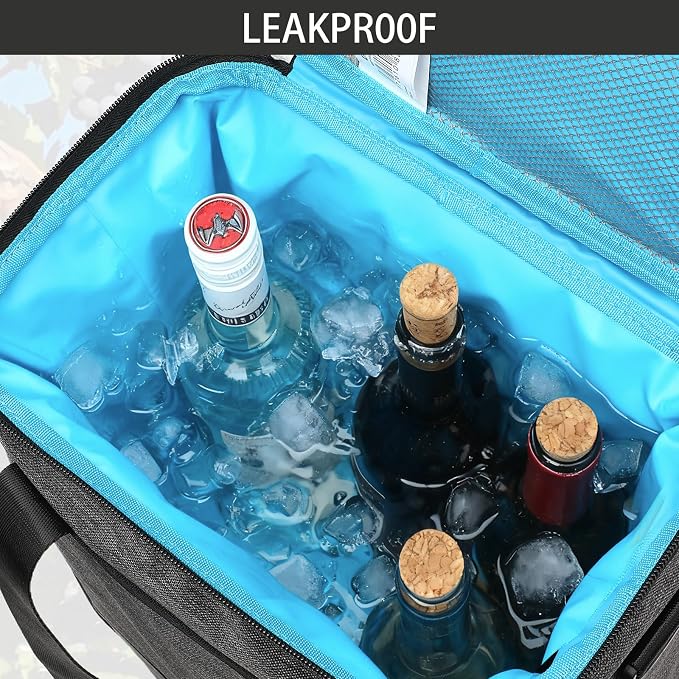 Wine Cooler Bag, Leakproof Insulated Wine Carrier Tote | Fits 2, 3 or 6 bottles with removable divider, shoulder strap, BYOB travel tote for champagne, liquor, picnic and gifts - Image 5