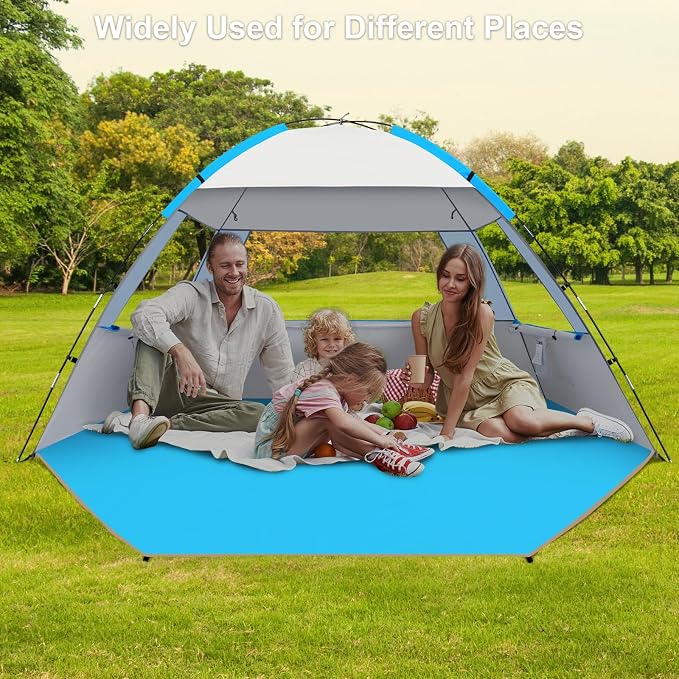 Gorich Beach Tent Sun Shelter for 3/4/6/8/10 Person with UPF 50＋ UV Protection, Lightweight & Easy Setup Beach Shade Canopy, Portable Beach Shade Tent Beach Cabana - Image 7