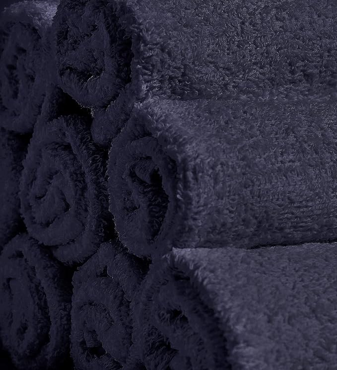 100% Cotton Washcloths 60 Pack (12x12 Inches) Soft, Highly Absorbent Washcloth, Face Towels, Wash Cloths for Face, Ring Spun, Bulk Pack (Grey) - Image 3