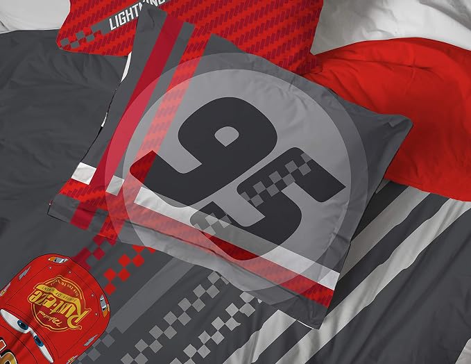 Disney Pixar Cars McQueen Queen Comforter Set 7 Piece Kids Bedding, Gray | Mater, Bed in a Bag, Comforter Sheets Shams Pillowcases, Official Brand, Soft Microfiber, Machine Washable, Boys Gift - Image 6