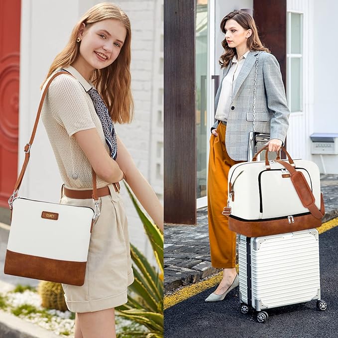 Travel Weekender Bag for Women, 21" Overnight Bag with Shoe Compartment 50L Large Travel Duffel Bag Carry On Tote for Weekend, Overnight, Business Trips, Water Resistant - Image 3