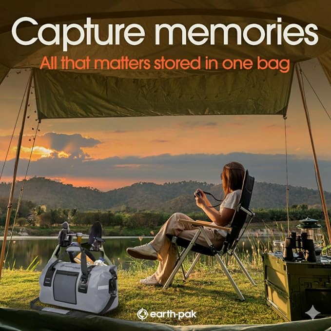 Earth Pak Waterproof Duffel Bag - Heavy Duty Motorcycle Dry Bag with Large Storage Space Perfect for Traveling, Camping, Kayaking, Fishing & Canoeing Bag 50L/70L/90L/120L Sizes - Image 4