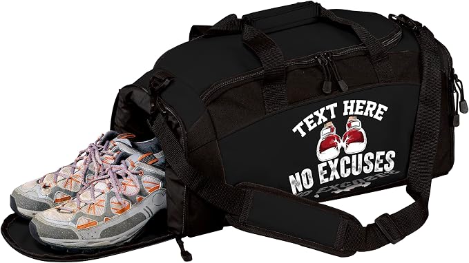 Personalized Boxing Duffle Bag with Name – Durable Gym Bag for Fighters, Custom Training Gear Bag with Shoe Compartment for Gloves & Equipment by all+about+me+company