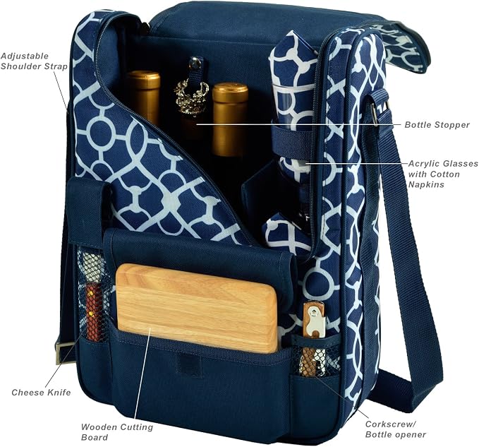 Picnic at Ascot Original Insulated Wine and Cheese Cooler Bag - Designed, Assembled & Quality Approved in the USA - Image 3