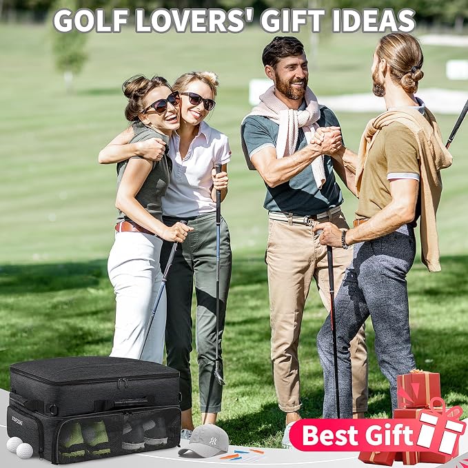 Extra Large Golf Trunk Organizer, Golf Gifts for Men Golfers, 20"x 14"x 10" 2 Layer Golf Trunk Organizer for Car, Water-resistant with Ventilated Compartment for 2 Pair Shoes and More Golf Accessories - Image 7