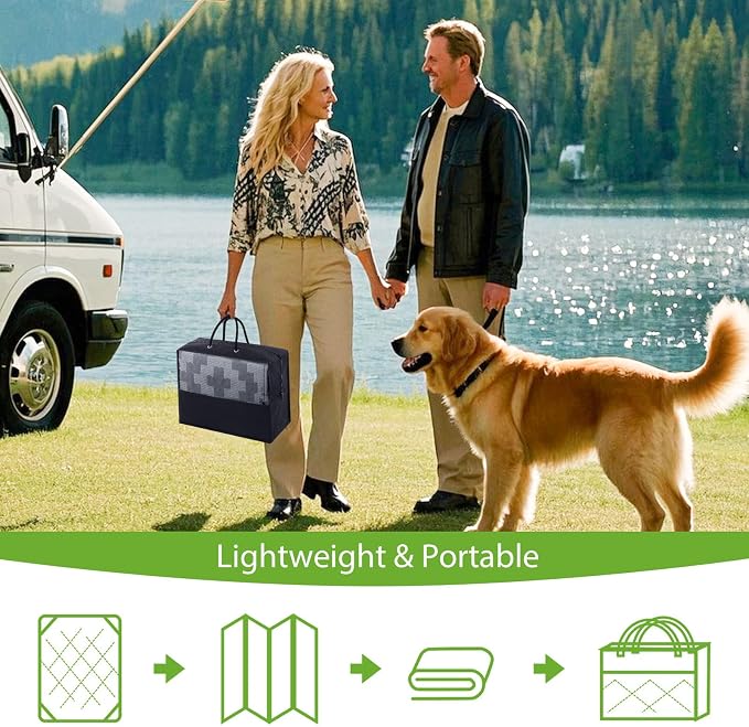 Smiry Waterproof Outdoor Rug 6x9 ft, Reversible Plastic Straw Patio Camping Rugs, Outdoor Indoor RV Mat Carpet for Patio, Outside Entry, Backyard, Deck, Bench, Picnic, Camper, Black & Grey - Image 6