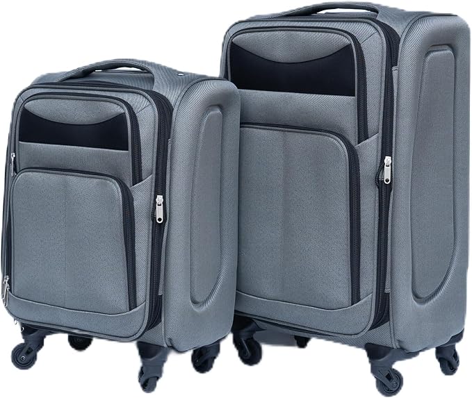 Merax Luggage Set Softshell 2 Piece 20/24 Expandable Suitcase with Wheels | Softside Lightweight Travel Carry on Luggage,Gray by Merax