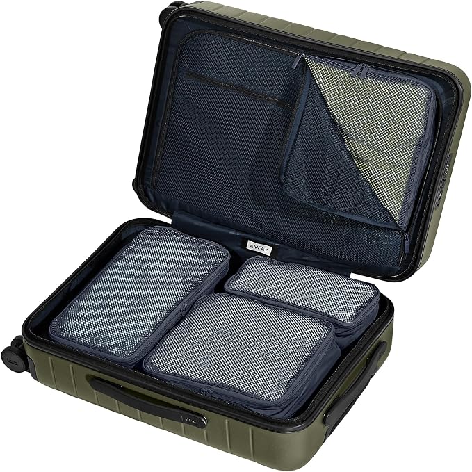 Away Insider Packing Cubes Set of 4 - Lightweight Space-Saving Packing Cubes for Carry-On Luggage - Small, Medium, and Wide Sizes - Navy Blue - Image 3