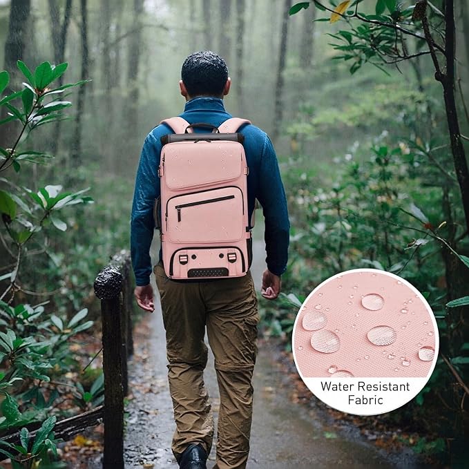 Backpack for Traveling On Airplane,Expandable Carry On Laptop Backpack for Men and Women,Outdoor Travel Bag,Pink - Image 4