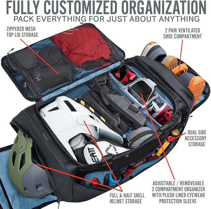 Wildhorn Big Mesa 90L MTB Gear Bag - Lightweight & Waterproof Duffel, Mountain Bike Duffle Bag, Ideal for Gym, Travel, Biking, Motorcycle, and Sports - Image 3