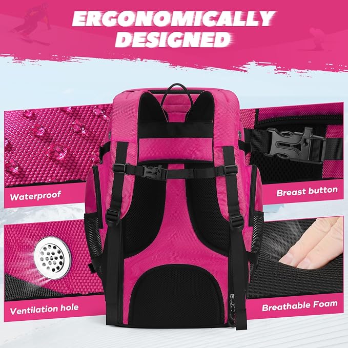 Maelstrom Ski Boot Bag,55L Large Ski Boots Travel Backpack for Men Women,Waterproof Snowboard Boot Bag for Skis Accessories - Image 3