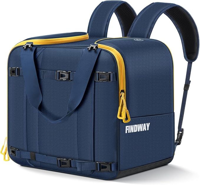 findway Ski Boot Bag, 55L Ski Boot bag Backpack 1680D Waterproof for Skis, Ski Helmet, Ski Boots, Snowboard & Accessories by Findway