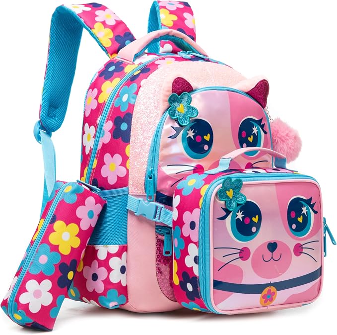 Backpacks for Girls School Bag Cute Girls Backpacks Ages 8-10 Kids Bookbag Set Travel Backpack for Preschool Kindergarten Elementary Students Backpack to School Supplies by MYHSBYO