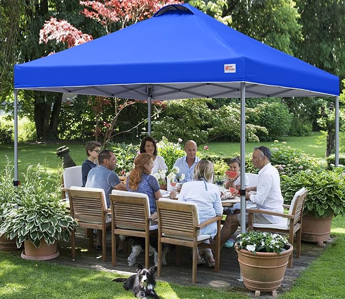 MASTERCANOPY 10x10 Pop Up Canopy Tent, 1 Person Setup Instant Shelter,Outdoor Portable Beach Canopy with Roller Bag, 4 Sandbags, 4 Ropes, 8 Stakes (10x10, Blue) - Image 7