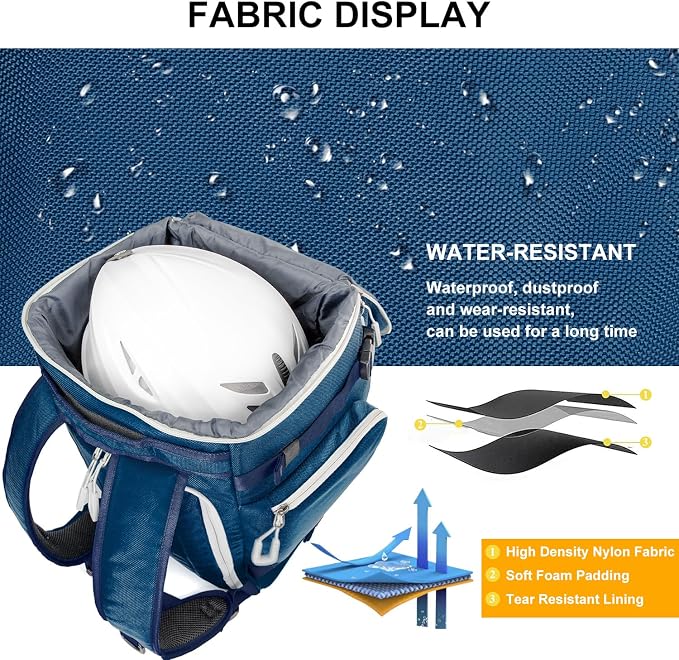 Ski Boot Bag, 65L Waterproof Ski Bag & Snowboard Boot Bag, Travel Backpack for Skis Snowboard Helmet Goggles & Accessories - Image 4