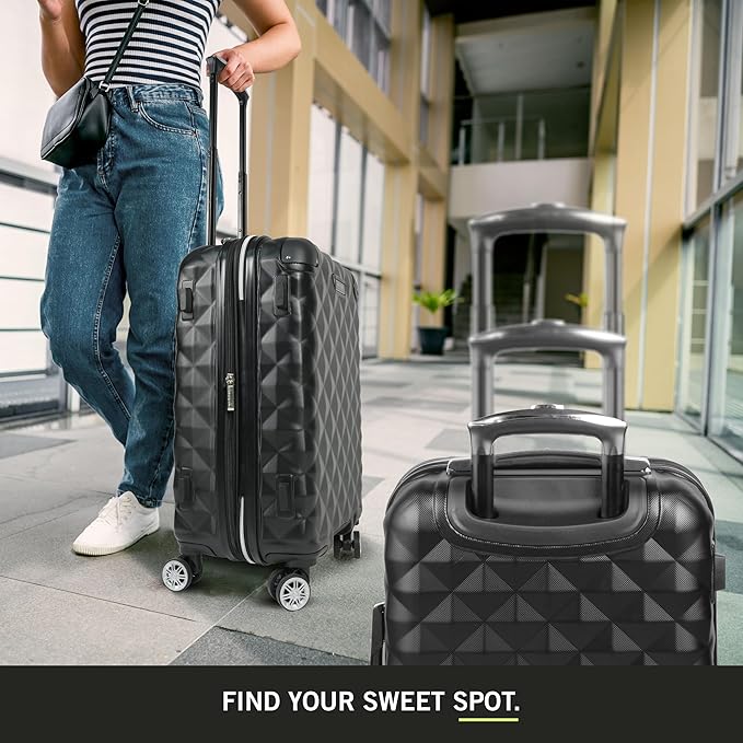 Kenneth Cole REACTION Diamond Tower Collection Lightweight Hardside Expandable 8-Wheel Spinner Travel Luggage, Deep Teal, 3-Piece Set (20", 24", & 28") - Image 8