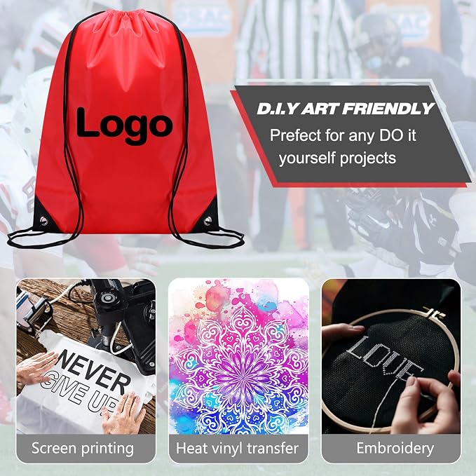 Shappy Drawstring Backpack Bulk Sports Gym Cinch Bag Polyester String Bag for Men Women(20 Colors,400 Pcs) - Image 6