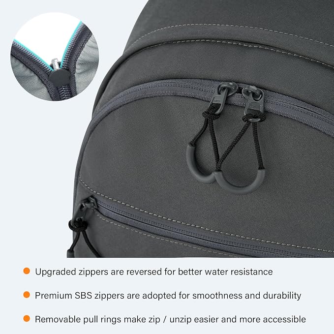HanTrip Carry On Travel Backpack For Women, 18 Inch Water Resistant Large Backpack Lightweight Bookbag For Men, 8x14x18 Personal Item Bag Casual Daypack Backpacks For Work Office Commuter (Dark Gray) - Image 6