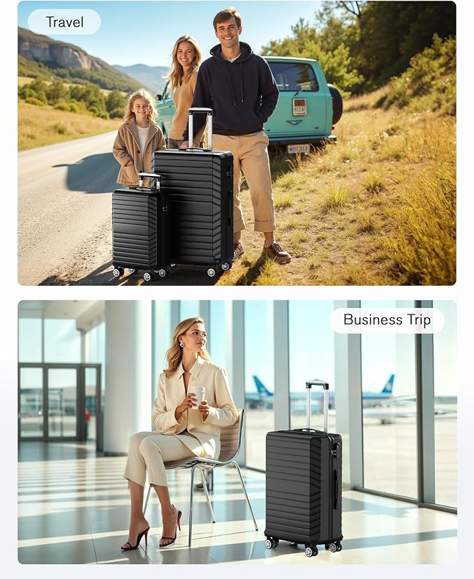 10 Piece Luggage Sets, 3 Piece Suitcase Set, 20 inch Carry on Luggage, 24 inch and 28 inch Checked Luggage with 7PC Packing Bags - Image 9