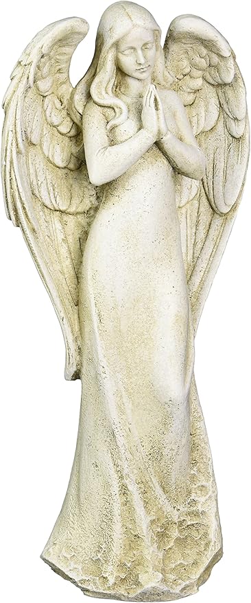 Joseph's Studio by Roman Inc., Praying Angel, Garden Collection, Religious Statue, Holy Family, Memorial, Angel, Patron Saint, Garden Décor (4x6x14)