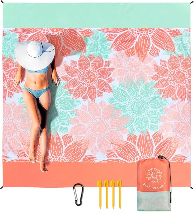 HIHOHO Beach Blanket Waterproof Sandproof Extra Large Beach Mat 79" X 83"/120"x108"for 1-8 Adults Quick Drying Durable Outdoor Picnic Mat for Beach Travel Camping Hiking by HIHOHO