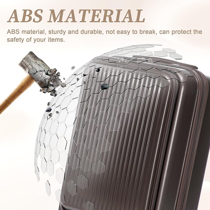 20/14 Inch Hardside Luggage, Durable ABS Suitcase with Spinner Wheels - Image 7