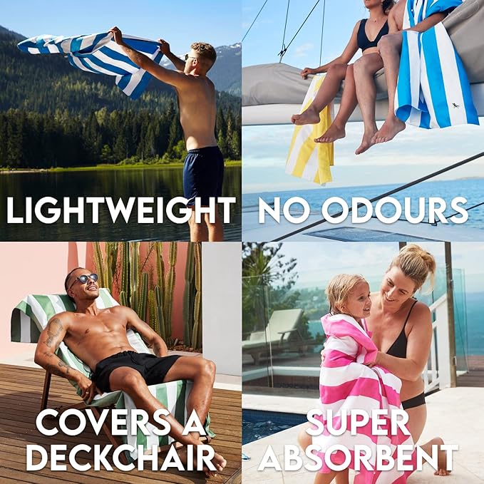Dock & Bay Beach Towel - Quick Dry, Sand Free - Compact, Lightweight - 100% Recycled - Includes Bag - Cabana Light - Malibu Pink - Extra Large (200x90cm, 78x35) - Image 4